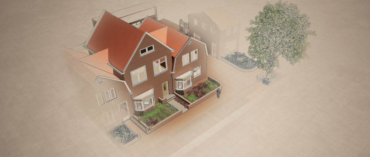 Vogelvlucht nieuwe situatie voorzijde